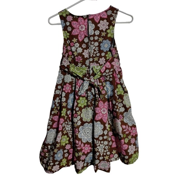 Bonnie Jean sleeveless dress girls size 10 brown with multi-color floral - Picture 3 of 6